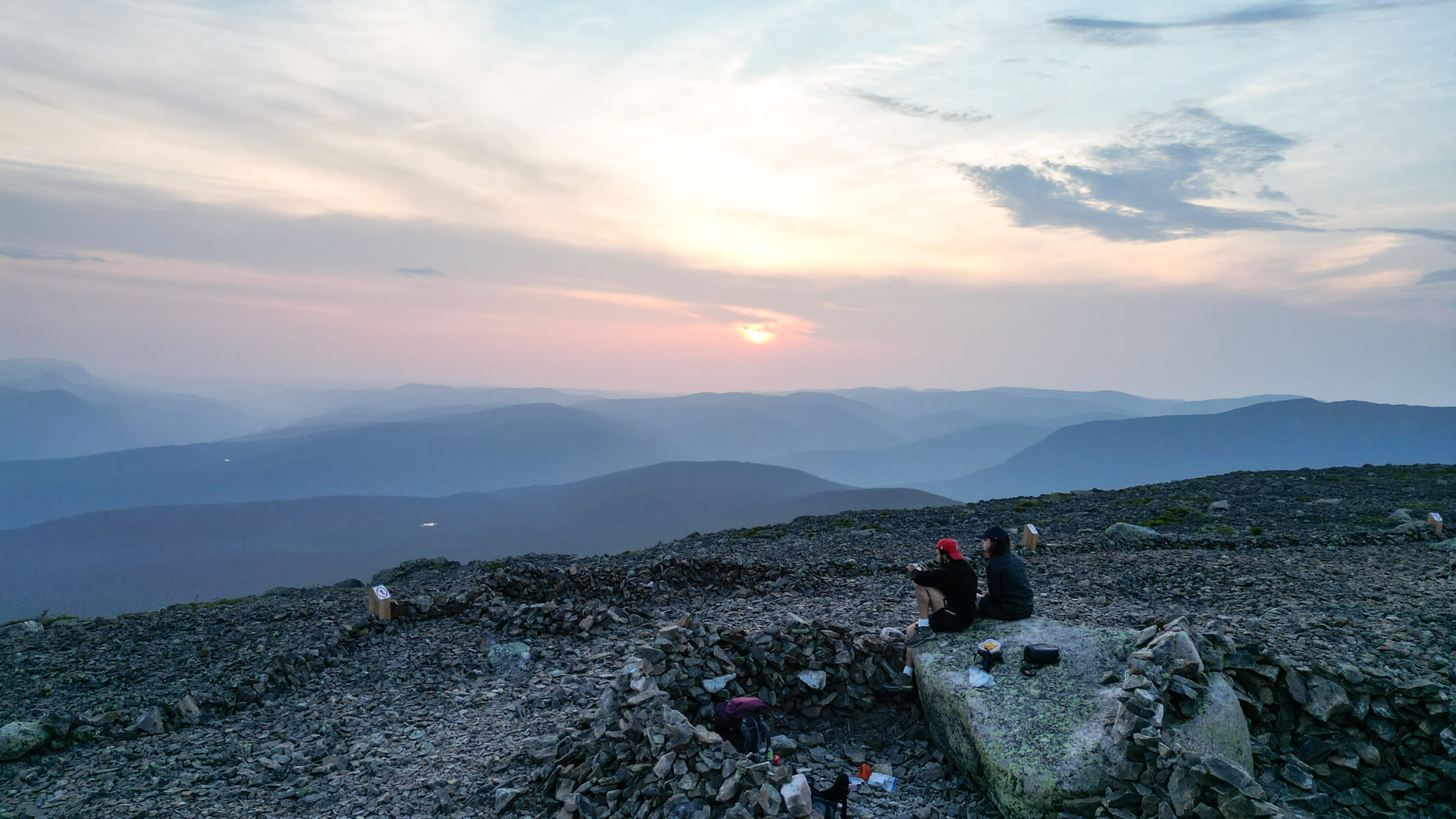 Sommet du Mont Xalibu pendant la grande traversée de la Gaspésie