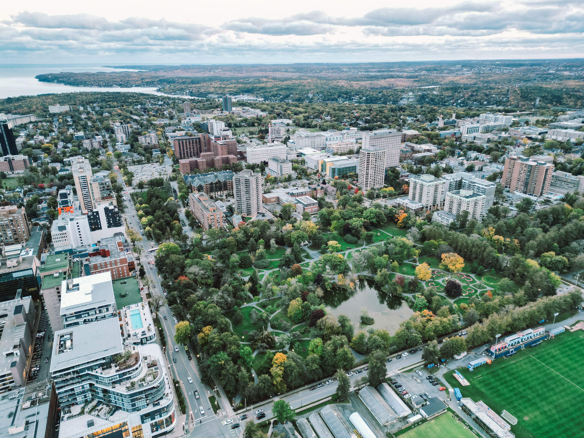 Public Garden de Halifax vue du ciel